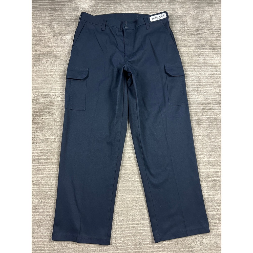 Cintas Cargo Pants Men 35x28 Navy Blue ComfortFlex Straight Leg Workwear Utility
